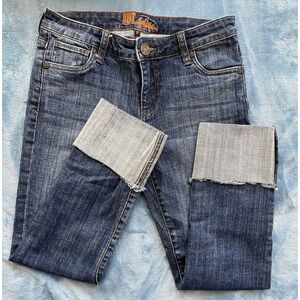 KUT‎ From Kloth Jeans Women's Size 2 (Actual 28x25) Blue Cropped Cuff Skinny